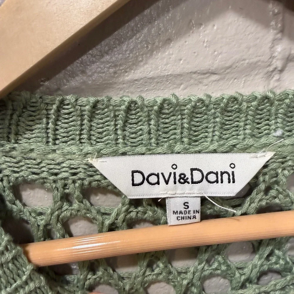 Davi & Dani Crochet Granny Square Bell Sleeve Cropped Sweater S Hippie Festival - Picture 9 of 14